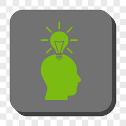 genius bulb rounded square button vector image