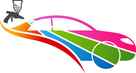 Paint car logo template creative design Royalty Free Vector