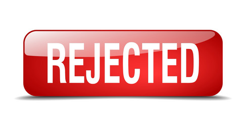 Rejected red square 3d realistic isolated web vector