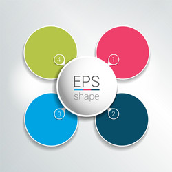 round infographic 4 steps net flow chart diagram vector image
