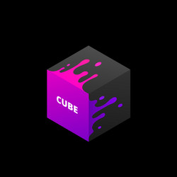 Abstract colored 3d cube vector