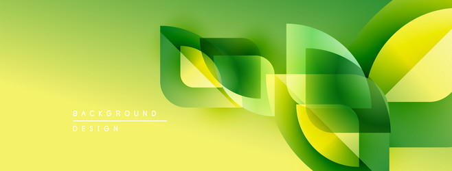 abstract green background smooth shapes overlap vector image
