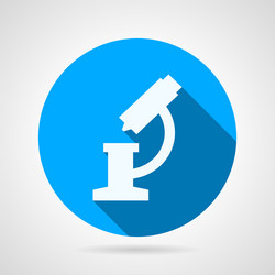 Flat round icon for microscope vector