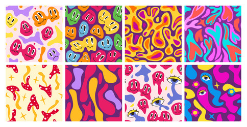 lava lamp patterns retro melting faces vector image