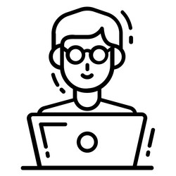 programmer icon single avatar vector