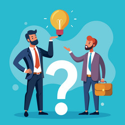 question and answer solving problem or business vector image