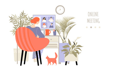 Remote Team Meeting Concept vector image