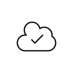saved to drive icon set cloud with check or tick vector image