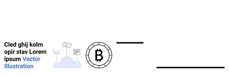cloud computing and bitcoin cryptocurrency concept vector image