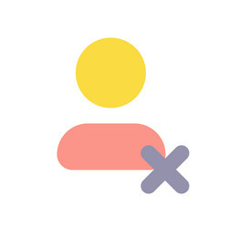 delete contact flat color ui icon vector image