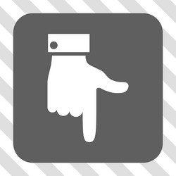 Hand pointer down rounded square button vector
