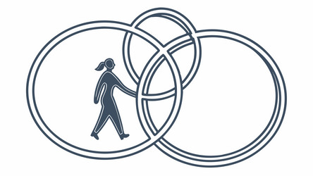 infinite loop with walking man journey of life vector image