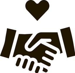 lovely handshake icon glyph vector