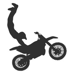 motocross extreme stunt silhouette high quality vector