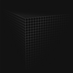 3d geometric cubic grid in technology style design vector image