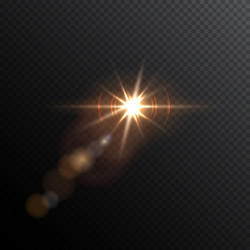 Bright flash with bokeh isolated on transparent vector