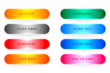 Glossy Web Buttons - Shiny Pack vector