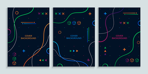 memphis background with gradient shapes vector image