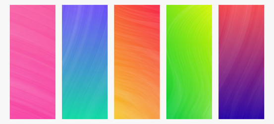 set of modern gradient backgrounds with wave line vector image