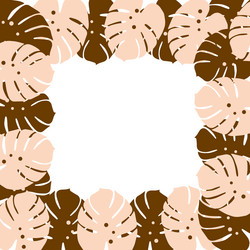 square frame with an abstract image of monstera vector image