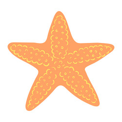 Pink starfish on white background Royalty Free Vector Image