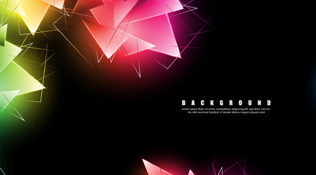 Abstract background with glowing triangles vector