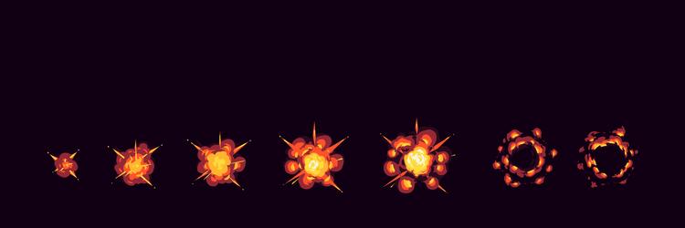 animation sprite sheet of bomb explosion sequence vector