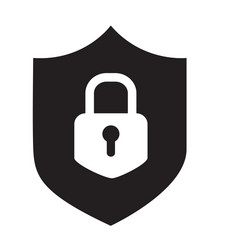 Black simple flat icon of internet web security vector