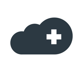 Cloud computing concept with plus icon vector