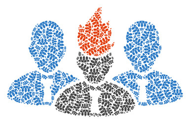 Flamed team leader mosaic self recursion vector