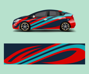 Racing Car Abstract Wrap Vector Image
