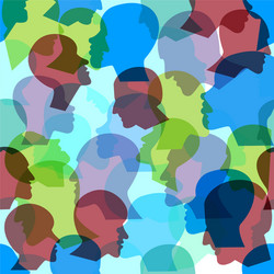 Seamless pattern a crowd many different vector