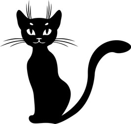 Black cat head vector illustration. Simple cartoon cat icon. Black  silhouette of a cat 7313124 Vector Art at Vecteezy