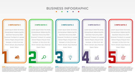 Step Infographic with 5 Options - Progress Chart vector