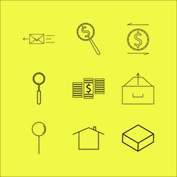 web linear icon set simple outline icons vector image
