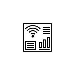 wireless network manager dashboard icon with line vector