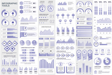 bundle infographic elements data visualization vector image