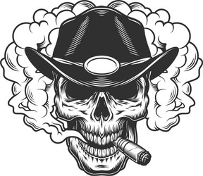 Dramatic Skull in Smoke Vector Image