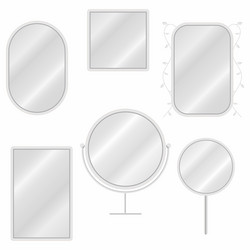 mirrors set in different forms with blurry vector image