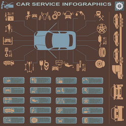 car service repair infographics vector