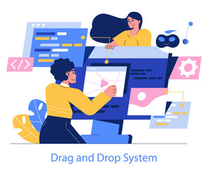 development process automation flat vector image