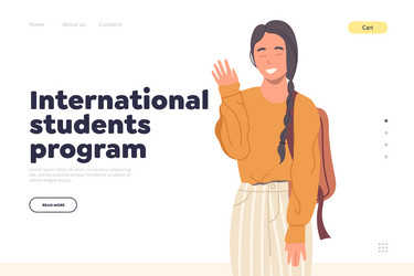 international student program promotion landing vector