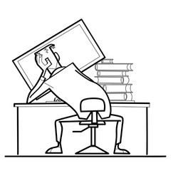 man computer monitor back vector image