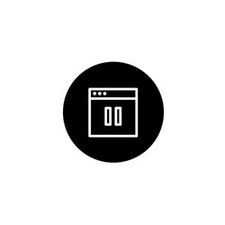 Pause button icon in black round style pixel vector