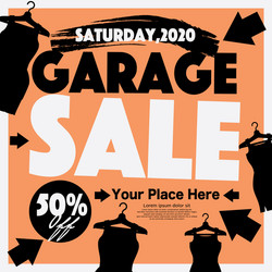 50 percent discount clothing garage sale banner vector