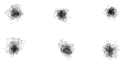 abstract geometric chaos concept with intersecting vector image