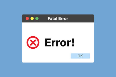 Browser window with error isolated on blue vector