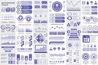 bundle infographic elements data visualization vector image