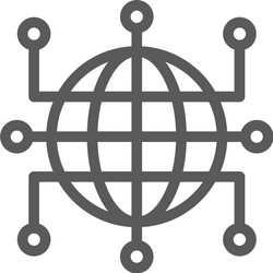 Global world with closed contacts blockchain vector