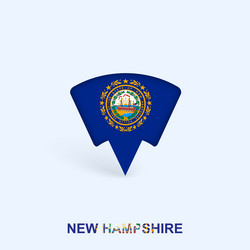 new hampshire flag map pointer design with shadow vector image